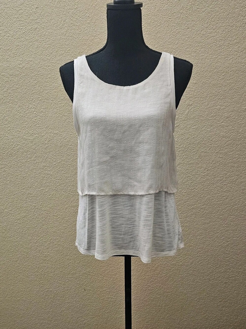 Lightweight White Layered Tank Top